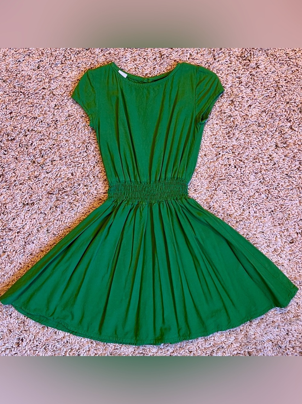 Alice + Ames Green Fit & Flare Twirl Dress Size 3 Cap Sleeve